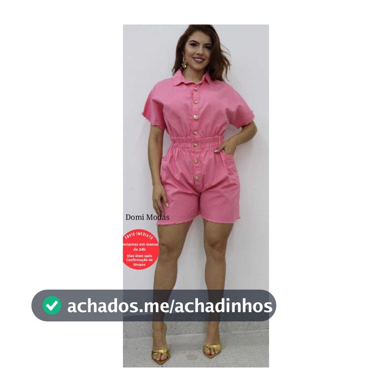 Domi Modas Macaquinho Jeans tingido tendecia moda 1223