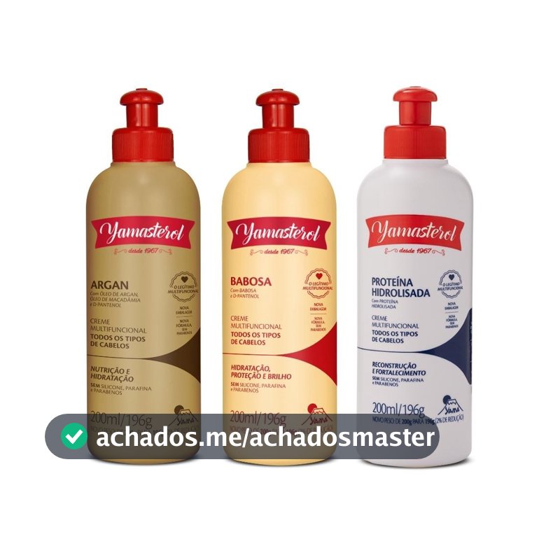 Kit 3 Yamasterol Cronograma Reparação Intensa Yamá 200ml