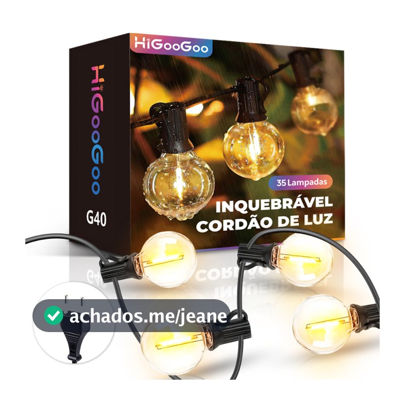 HiGooGoo Inquebrável Varal De Luz Cordão Carnaval Natal Iluminação Gambiarra 30m Com 55 Lâmpadas Led 110V/127V/220V