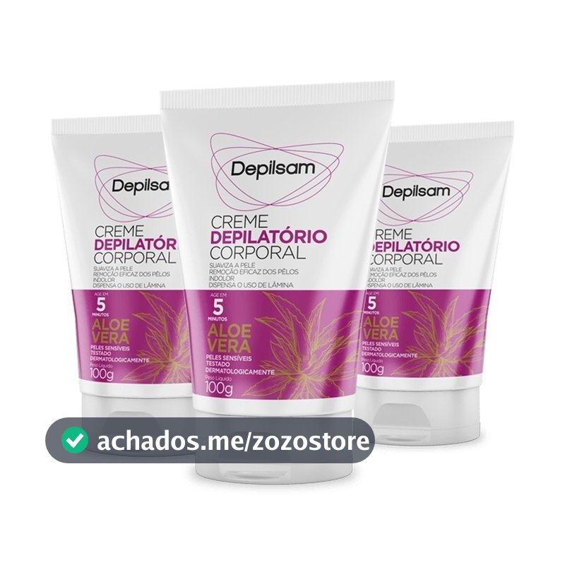 Kit Creme Depilatório Corporal Depilsam Aloe Vera 100G (3 unidades)