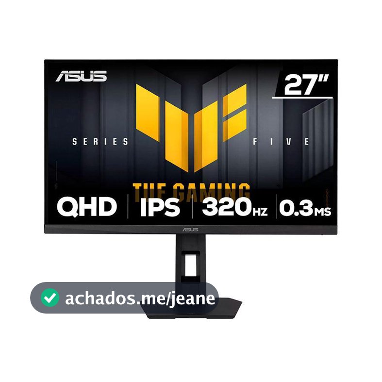 Monitor Gamer Asus TUF Gaming 27'' Fast IPS QHD 320Hz 0.3ms G-Sync FreeSync HDR400 HDMI/DP, Altura ajustável, VG27AQML5F