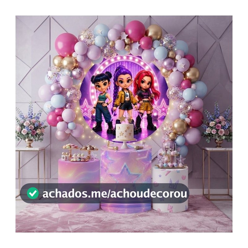 Decoração Para Festa Guerreiras Kpp Painéis e  Cilindros Capas Decorativas Festa Infantil Luxo