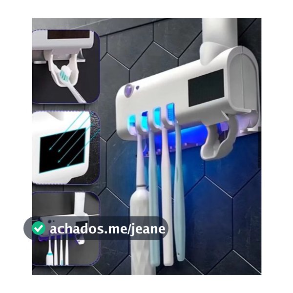 Suporte Escova De Dentes Esterilizador Com Luz UV Antibacteriano Automático Creme Dental Banheiro