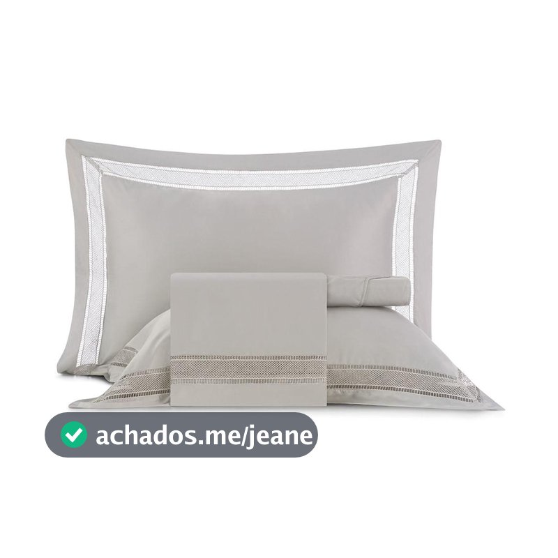 Jogo de Cama Queen Altenburg Cetim Bambu 300 Fios Unitá Cinza