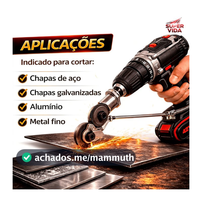 Adaptador Conector Cortador Parafusadeira De Folha Chapa Metal Corte