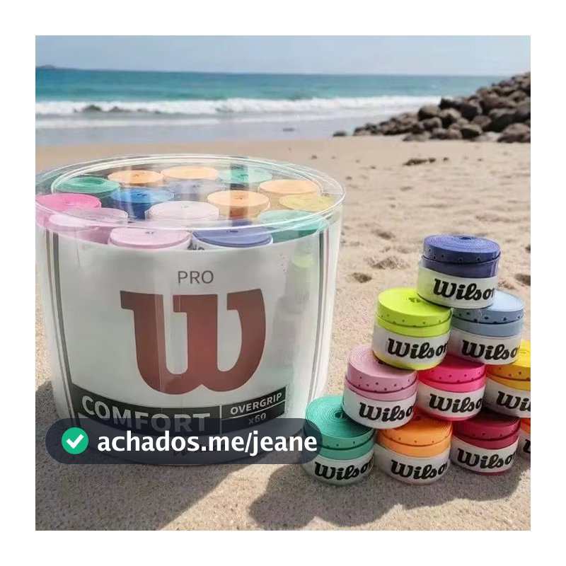 Wilson 60 Pçs Raquete De Tênis Overgrip Suor Banda Absorção Badminton Mão Cola Aperto Pu Antiderrapante