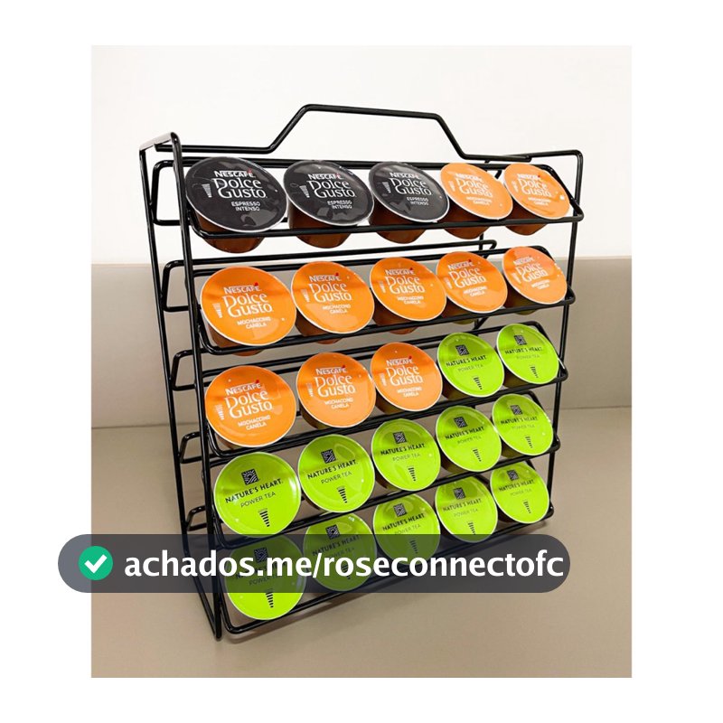 Porta Cápsula de Café Dolce Gusto 50 unidades Suporte Reforçado Preto Organizador Suporte Bancada
