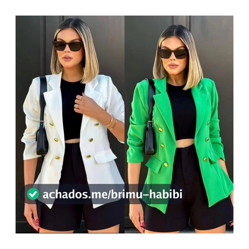 Blazer Feminino Casaquinho Alfaiataria Casaco Social Com Botão Lindo Super Envio G1 G2 G3