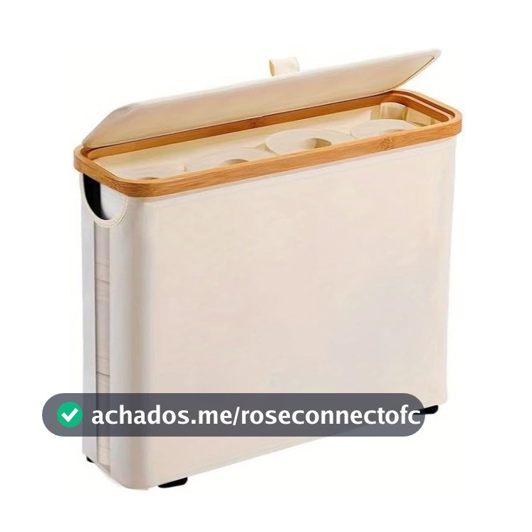 Suporte Cesto De Papel Higiênico De Bambu Com Tampa Para Armazenamento De Armário De Banheiro