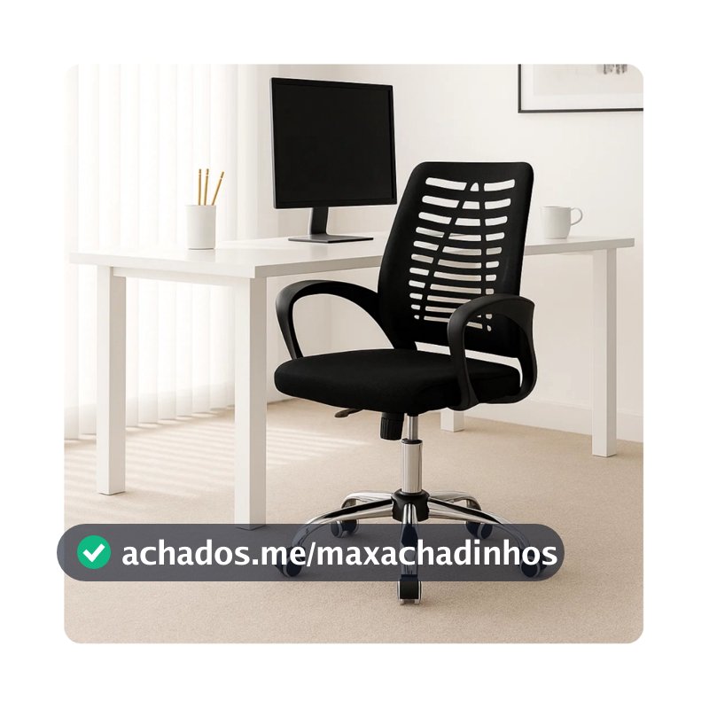 Cadeira Escritório Ergonômica Encosto Tela Mesh Giratória Preta