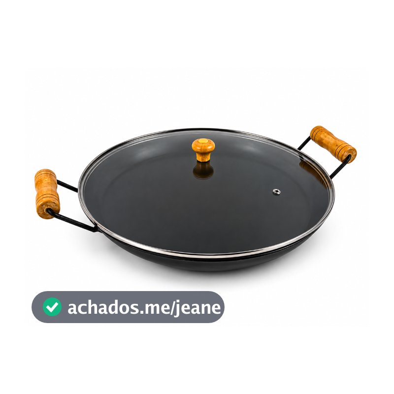 Disco Arado 57cm Tacho Com Borda Alta Grande C/ Tampa De Vidro Paella Bifeteria Chapa