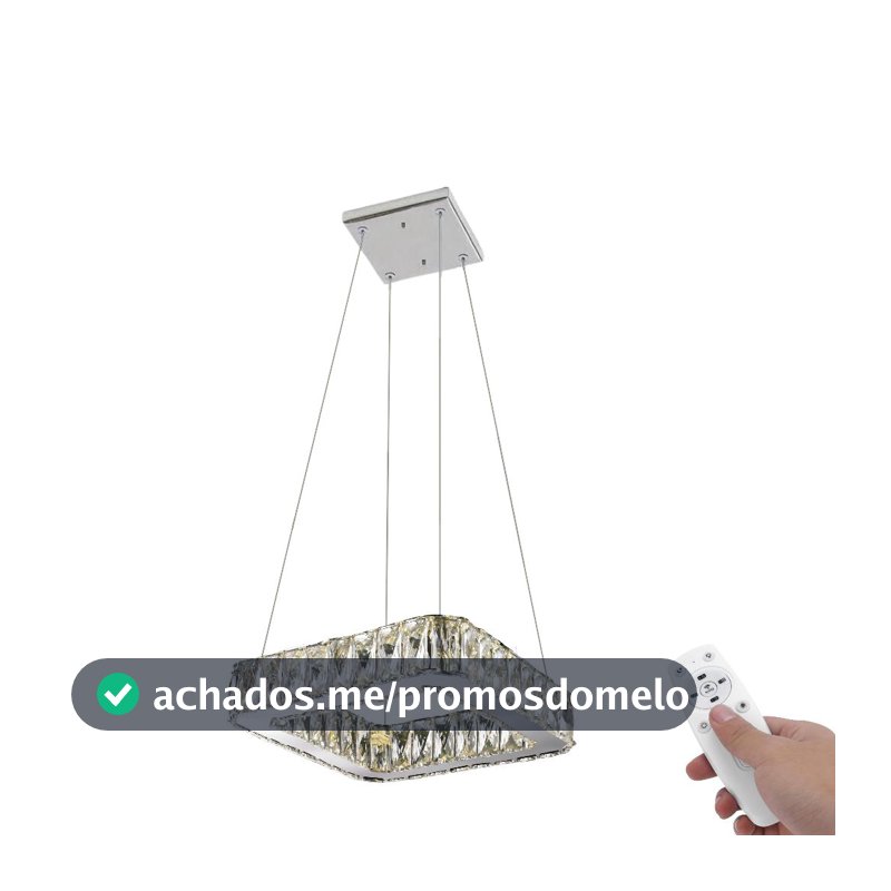 Lustre Pendente LED Cristal K9 Legítimo 3 Tons Moderno Bivolt