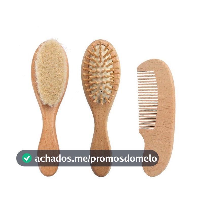 1 ou 3 Nova Escova De Lã Natural Para Pentear A Cabeça Do Massageador De Cabelo Infantil
