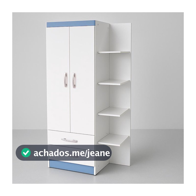 Guarda-Roupa Infantil Atalaia 2 Portas 2 Gavetas com 4 Prateleiras Externas