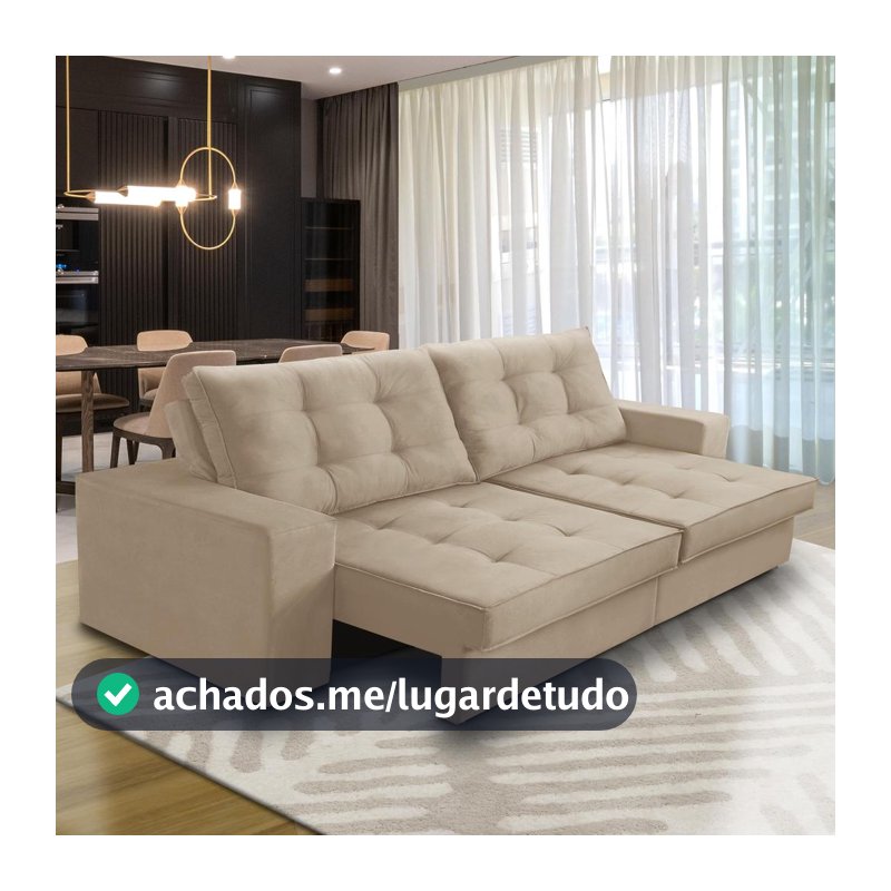 Sofá Retrátil e Reclinável 2 lugares 1,50m com Molas Marcela Suede Adonai Estofados