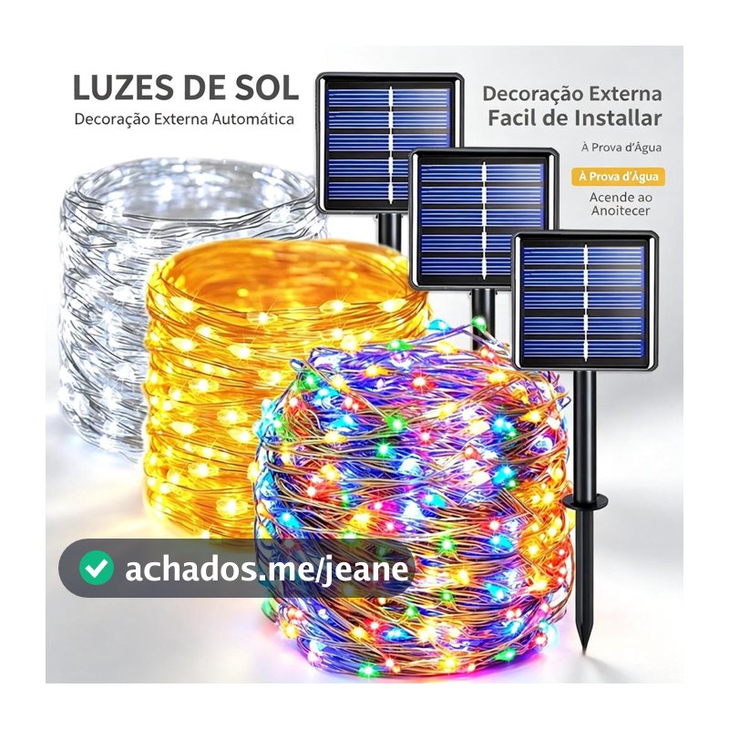 Cordao de 300 leds solar 12/22/32M USO EXTERNO Promoção Natal Externo Fixo E 8 Funções Prova D'água Cordão Luzes