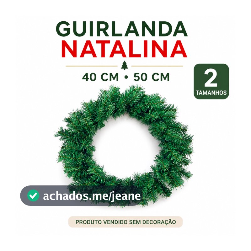 Guirlanda De Natal Natalina Luxo Grande 40cm/50cm Cipreste Para Porta