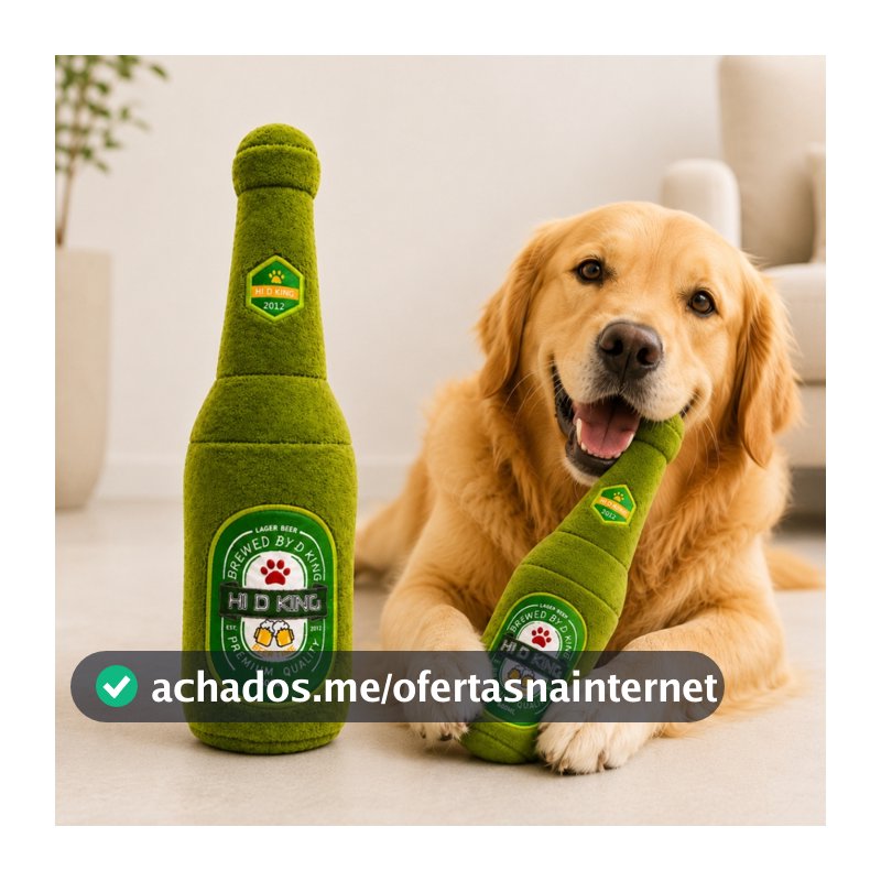 Brinquedo de Pelúcia em Formato de Garrafa para PET com Apito Presente Divertido para seu Cachorro