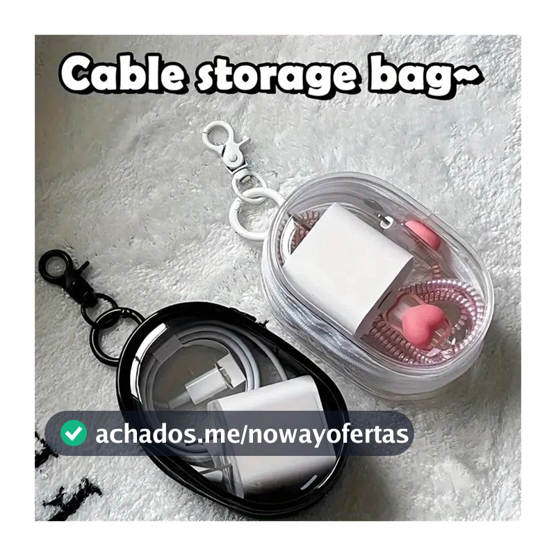 Armazenamento De Carregador De Cabo De Dados Bolsa Organizador Portátil De Fone De Ouvido Externo