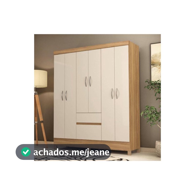Guarda-roupa Casal 6 Portas 2 Gavetas Demóbile Flash II
