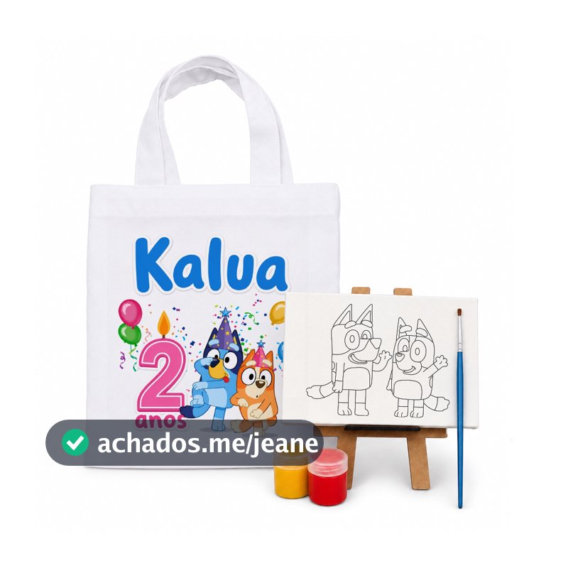 Lembrancinha de Aniversário com Sacolinha e Kit Pintura Personalizado