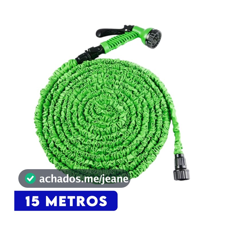 Mangueira Mágica Extensível 30m ou 15m com Gatilho 7 Jatos Engate Rápido Compacta Leve e Resistente
