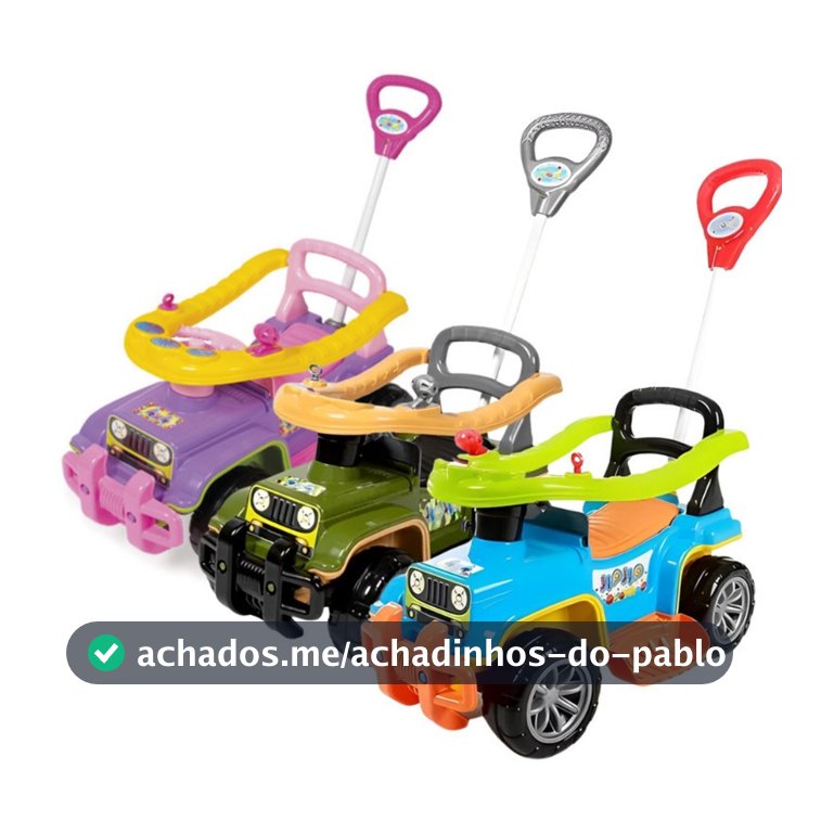 Carrinho passeio jip jip maral guidão direcional militar multicolor rosa Quadriciclo Infantil Haste