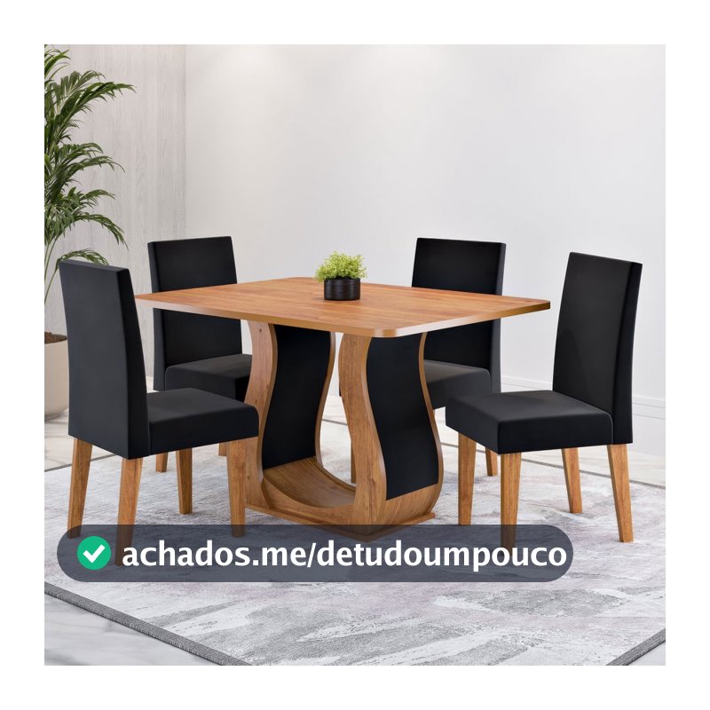 Mesa de Jantar 4 Lugares Amarena - Viero Móveis