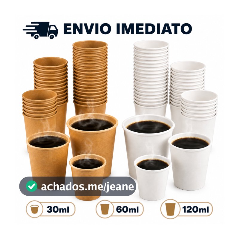 Copos de Papel Kraft ou Branco Copo Descartável Café Chá Bebidas Refrigerante Água Maratona