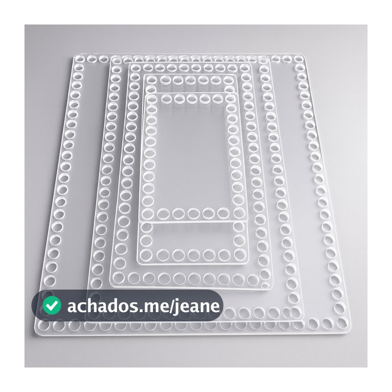 Base Acrílica Para Crochê Cestos Fio De Malha Retangular Transparente
