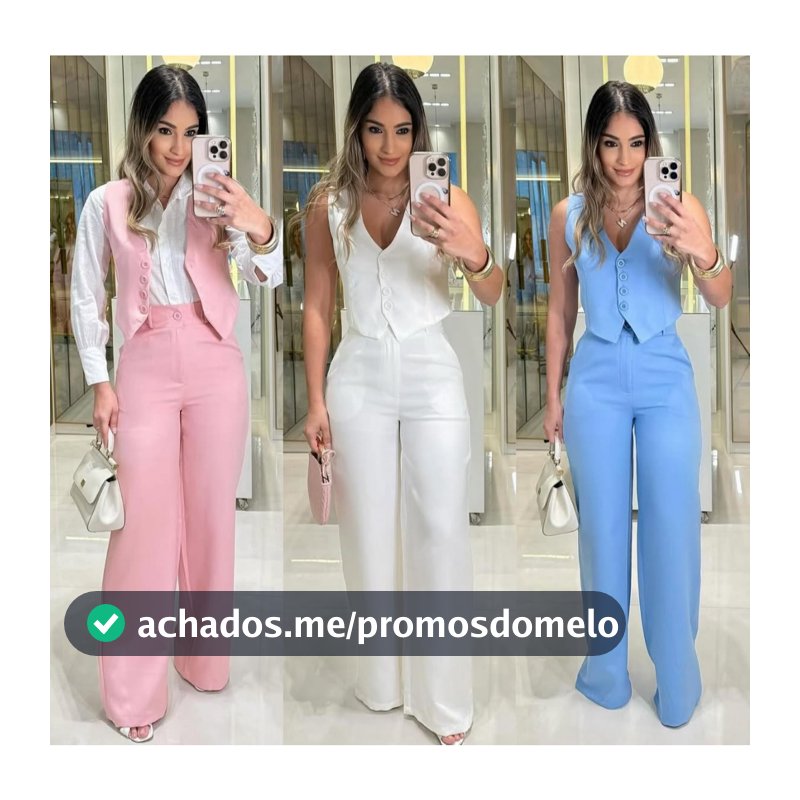 CONJUNTO FEMENINO CALÇA E COLETE  EN ALFAIATARIA SOCIAL .MODA 2026