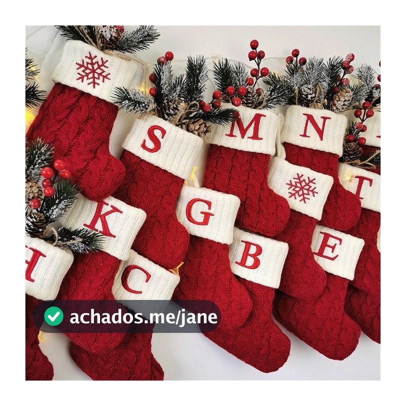 Enfeite de Natal Letras de alfabeto completo Vermelhas  Meias De Natal Pingentes De árvore De Natal,