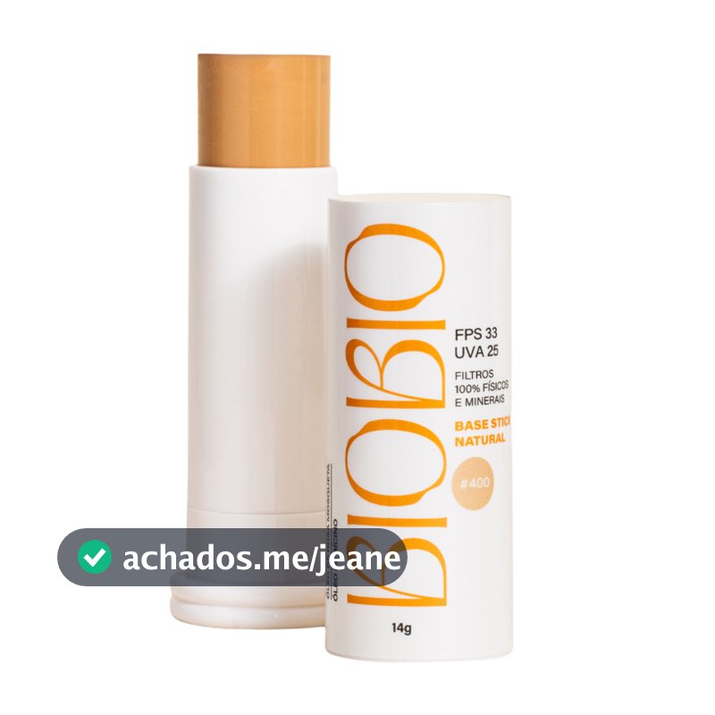 Base Bastão Stick Proteção Solar BioBio Vegana 3 em 1 Natural Toque Seco Alta Cobertura Skincare
