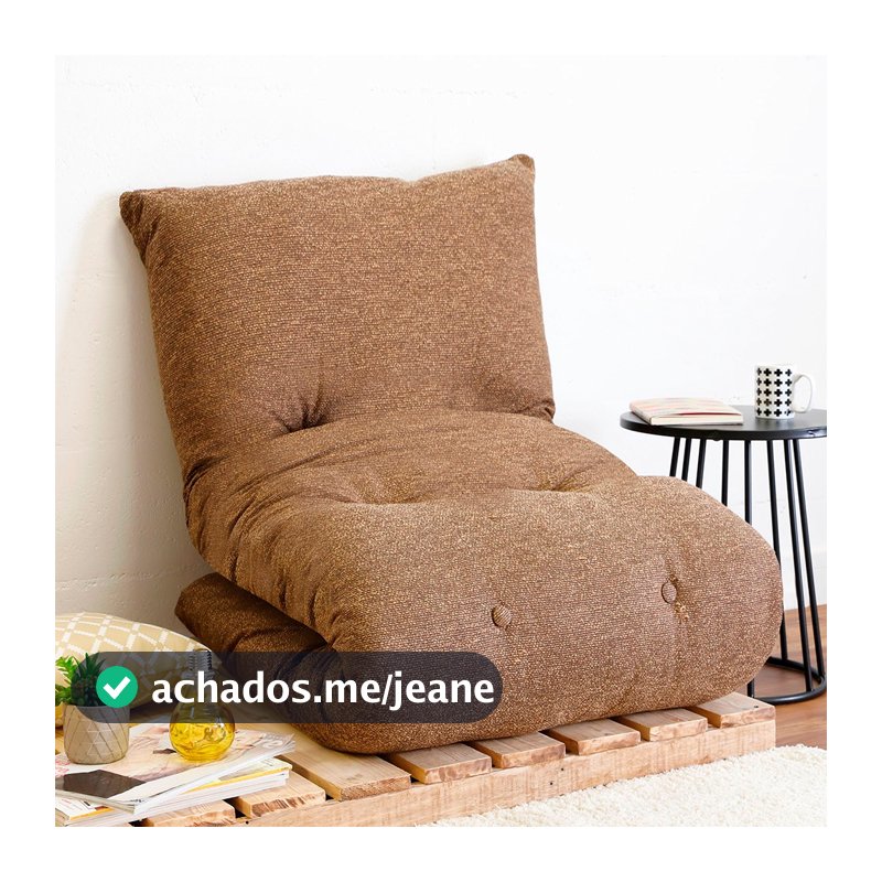 Futon Almofada Dobrável de Espuma Solteiro Marrom - Emcompre Bf Colchões