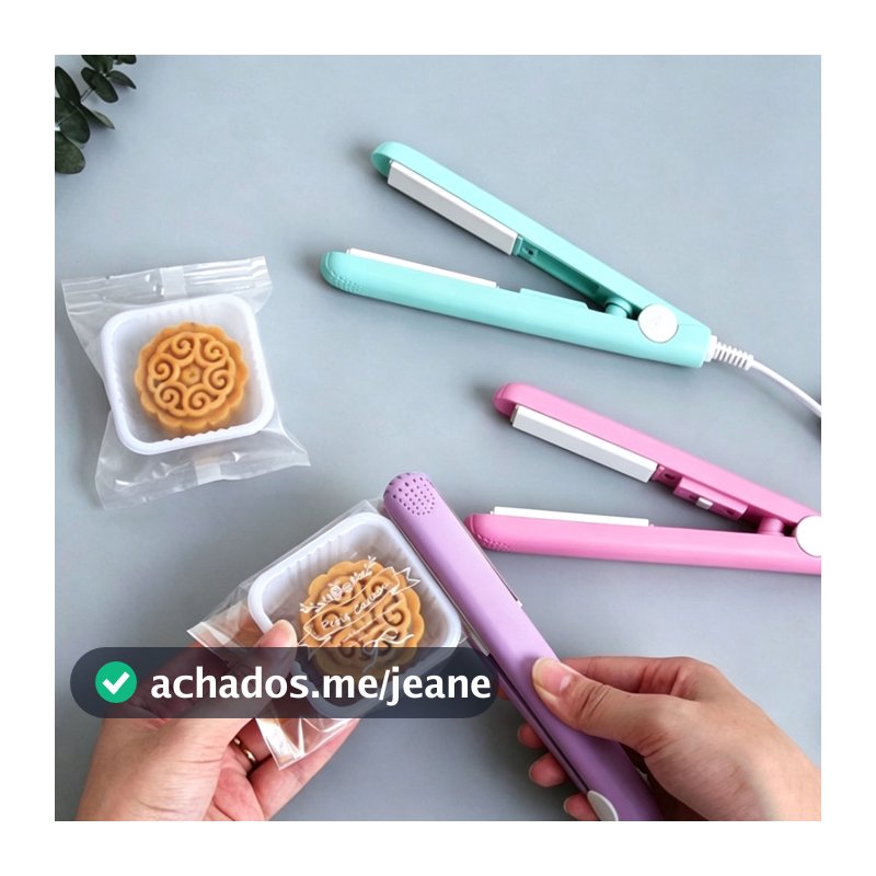 Mini Seladora de Embalagem Plástica de Alimentos Portátil Sela e Veda