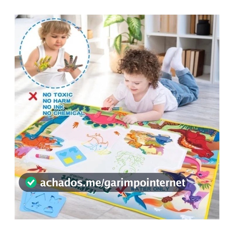 Tapete de Água Mágico Brinquedo Educativo para Criatividade Reutilizável com Canetas Presente