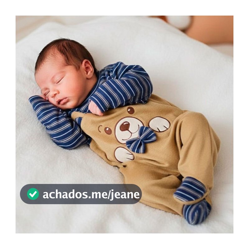 Macacão Manga Longa Bebê Menino Kids Bordado Ursinho Jáder Tam RN, P e M