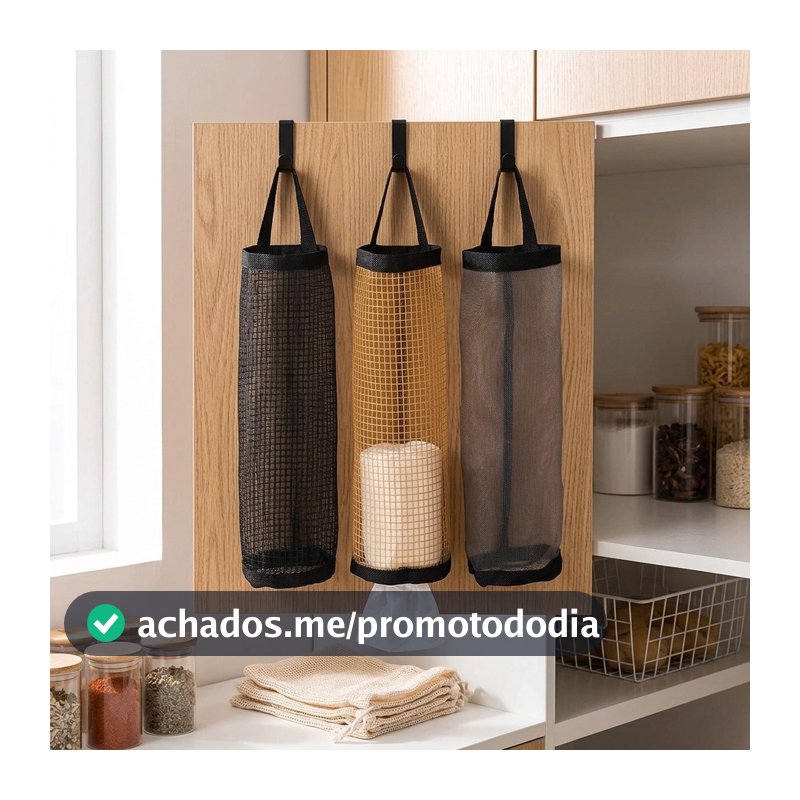 Dispenser De Sacolas Organizador De Plástico Bolsa Organizadora Suspensa Puxa Saco Prático Para Parede