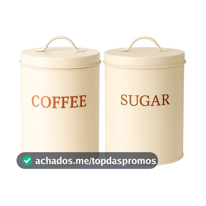 Kit 2 Pote De Biscoitos Bolacha Torrada Rustico Luxo Cantinho Café Lata Aço Inox