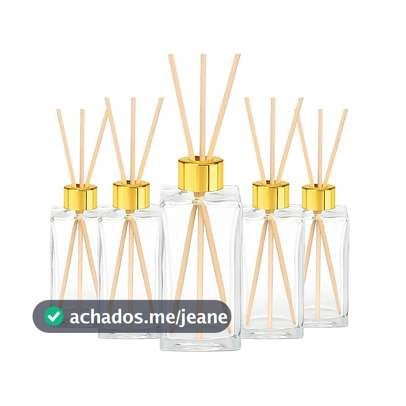 Kit 10 Frascos Difusor Vidro Retangular 250ml Aromatizador Ambiente Lembrancinha