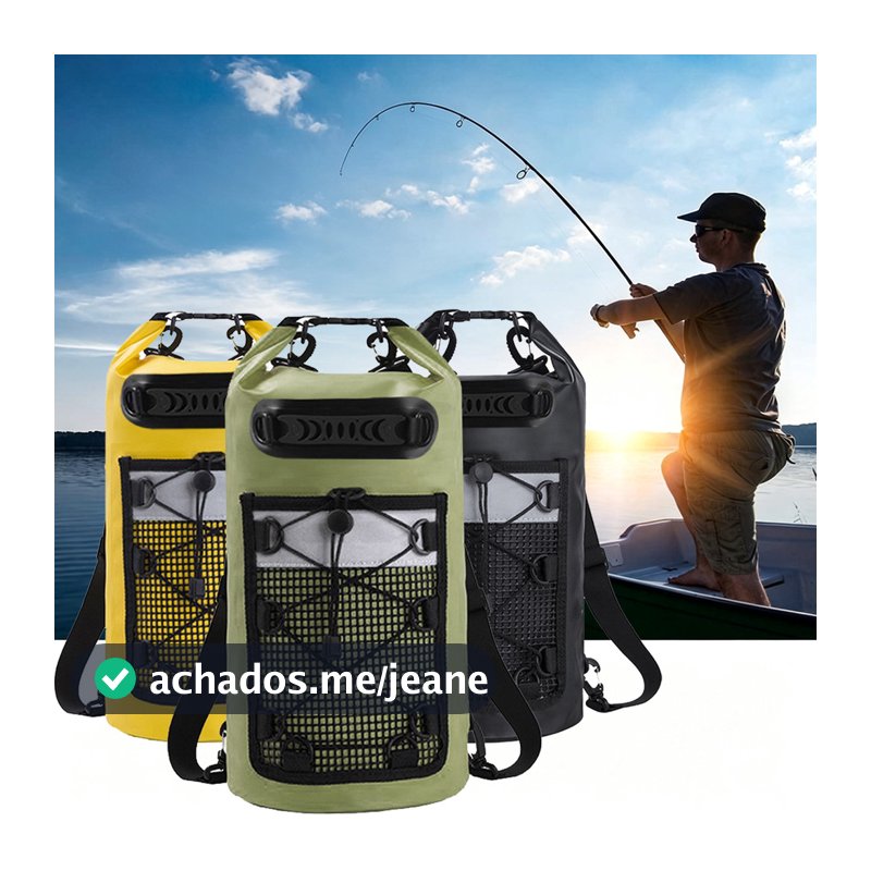 Bolsa seca à prova d'água de grande capacidade, mochila flutuante à prova d'água, adequada para caiaque, rafting e pesca