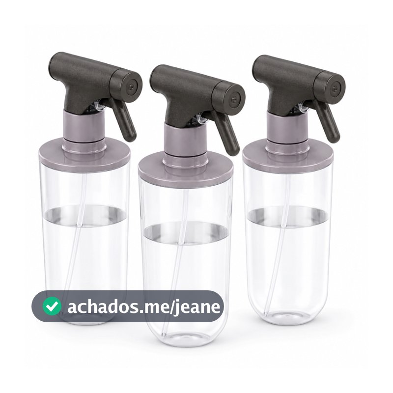 Kit 3 Borrifadores Pulverizadores 500ml Spray Multiuso para Plantas Limpeza Aromatização e Casa