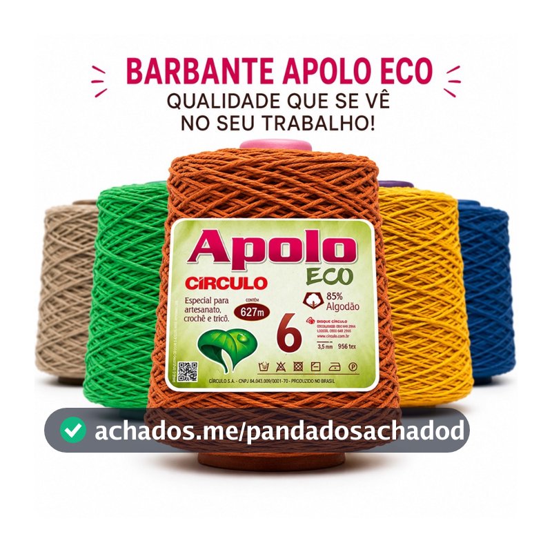 BARBANTE APOLO ECO CIRCULO Nº 06 - 600G - 610 M TOQUE MACIO E RENDIMENTO IMBATÍVEL