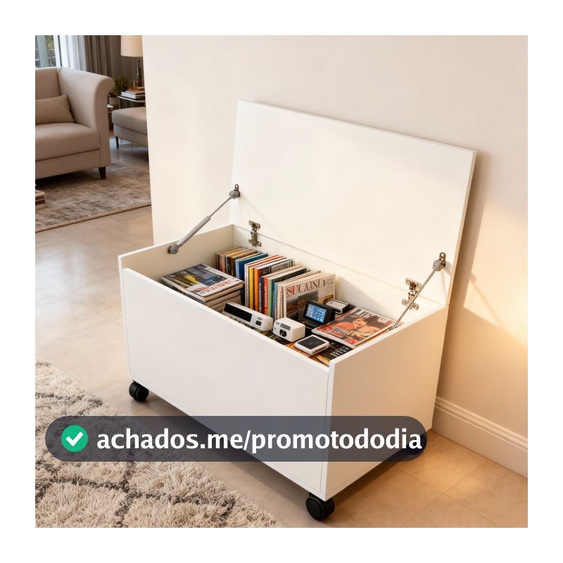 Baú Grande Multiuso Rodinhas Organizador Brinquedos Objetos Sala Quarto Infantil Guardar Bagunça MDF