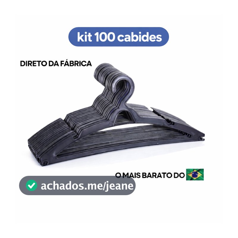 100 Cabides Adulto Preto Reforçado Organizador Roupas Arara Loja Varejo Atacado