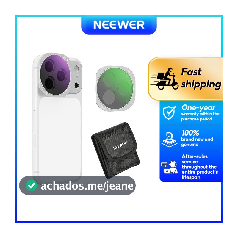 Kit De Filtro Magnético CPL/Variável ND2-32 NEEWER FH-15/- 17 Para iPhone 17 Pro/Max , Prata