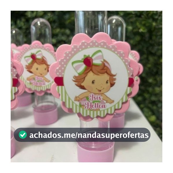 Kit Tubete Personalizado, Lembrancinha para Festa , Aniversários , Chá BB, Moranguinho - FAZEMOS TODOS OS TEMAS