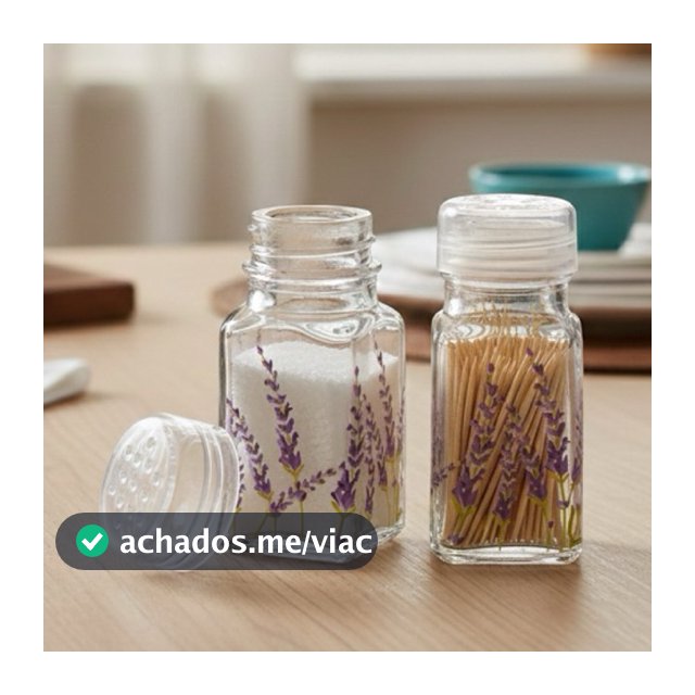 Saleiro com Paliteiro de Mesa em Vidro com Tampa de Plástico Provence – 2 Peças 70ml