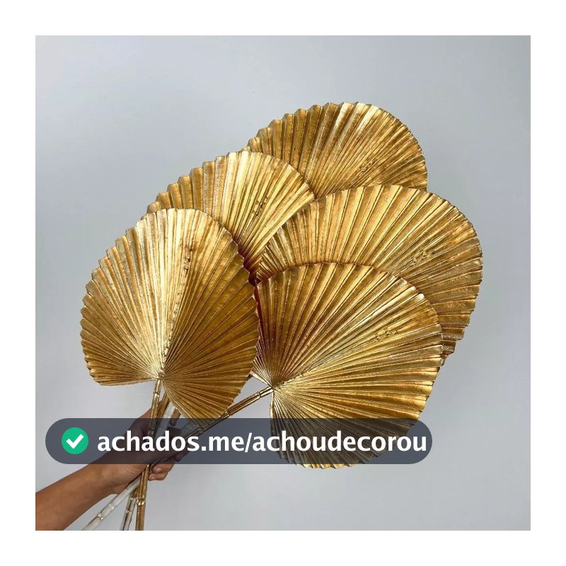 Folha de Latânia Artificial Dourada Flor De Bordo Para Decoração De Natal Casa Casamento - JZ802827