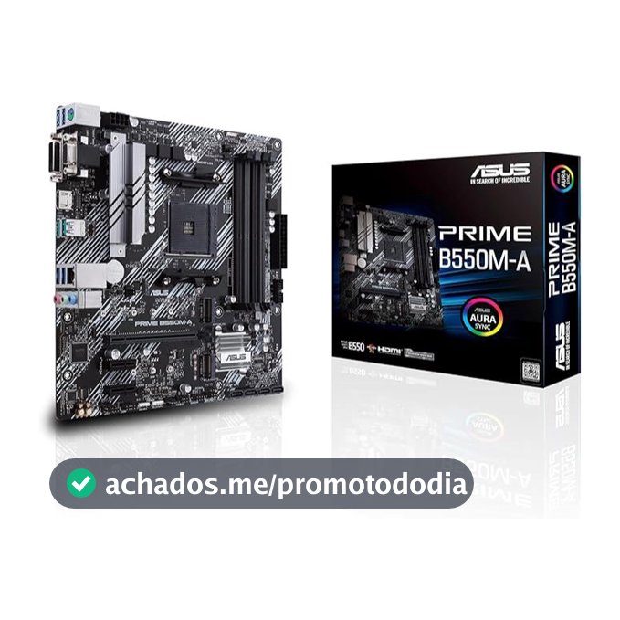 Placa mãe ASUS Prime B550M-A AMD B550 soquete AM4 Micro ATX DDR4-SDRAM